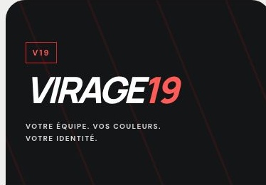 Illustration de la marque automobile Virage19 en noir et rouge